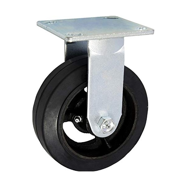 8x2 in Rigid/Fixed Caster, Mold ON Rubber Wheel, 600 lbs Capa